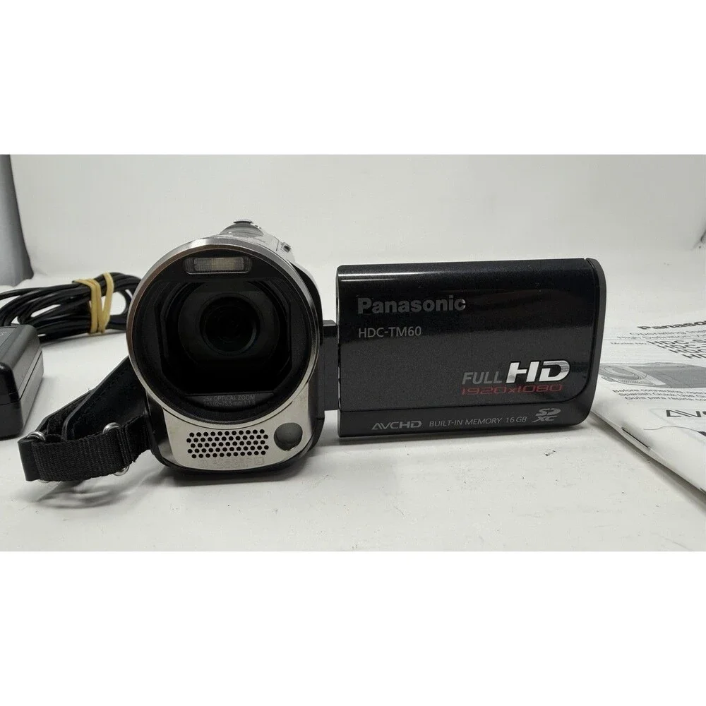 Panasonic HDC-TM60 Handheld HD Zoom Digital Camcorder / BLACK, Charger + SD Card